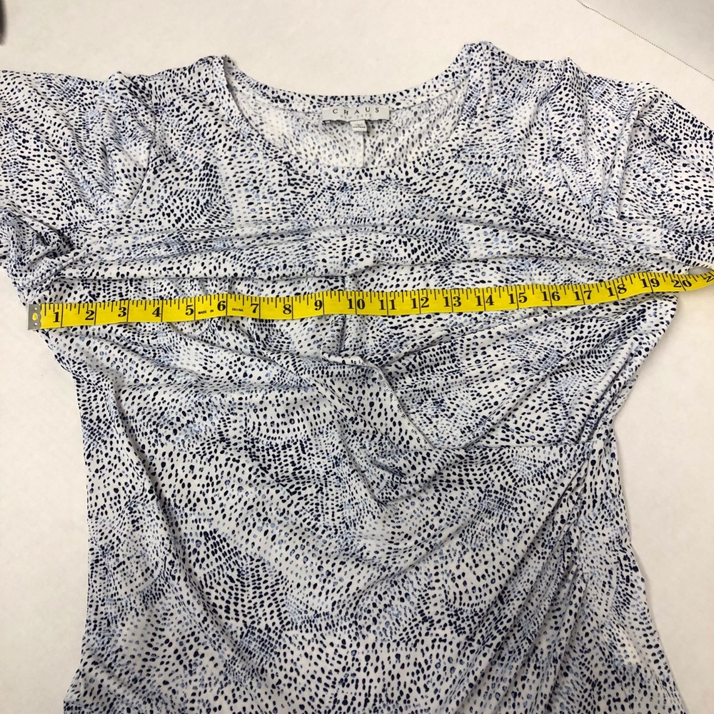 Chaus Wrap Short Flutter Sleeve Blouse Size Large - image 6